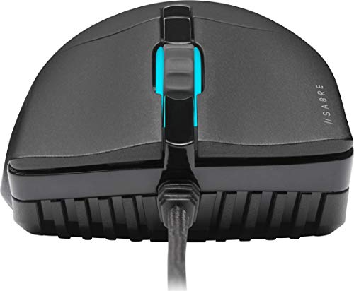 Corsair Sabre RGB PRO Champion Series FPS/MOBA Gaming Mouse - Ergonomic Shape for Esports and Competitive Play - Ultra-Lightweight 74g - Flexible Paracord Cable