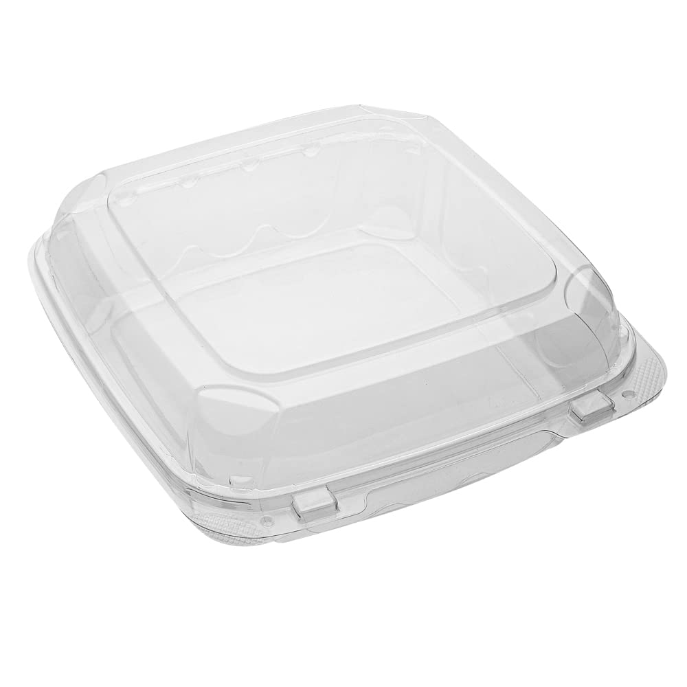Restaurantware Thermo Tek 45.7 Ounce Clamshell Containers 100 Anti-Fog To Go Food Containers - Freezable Rectangle Clear Plastic Food Packaging Containers Disposable