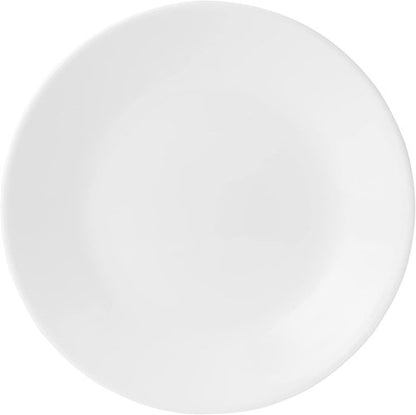 Corelle Vitrelle Salad Plate Set - Lightweight, Chip-Resistant Triple Layer Glass | 6.75" Winter Frost White