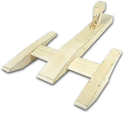 VilogaRC RC Plywood Outrigger 600mm Wooden Air Boat Model Kit to Build DIY High Speed RC Racing Boat for Adults (B081)
