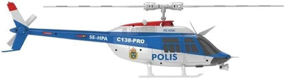 RC ERA C138-PRO Bell-206 Brushless Stabilized 6-Axis Gyroscope 6CH 3D RC Helicopter With Optical Flow Sensor and Upgraded Transmitter - Remote Control Helicopter RTF For Beginner &amp Adults (Blue)
