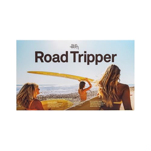 Sun Bum Road Tripper - Travel Sized Sun Care Pack with Sunscreen Lotion, Face Stick, and Lip Balm - SPF 30 Broad Spectrum UVA/UVB Protection - Hawaii 104 Act Compliant - TSA Friendly