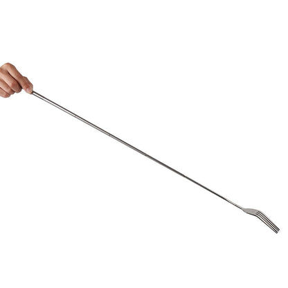 Telescopic Fork, 3PCS Stainless Steel Extendable Long Handle BBQ Dinner Fruit Dessert Fork, Sturdy and Durable 8.7-25.4inch