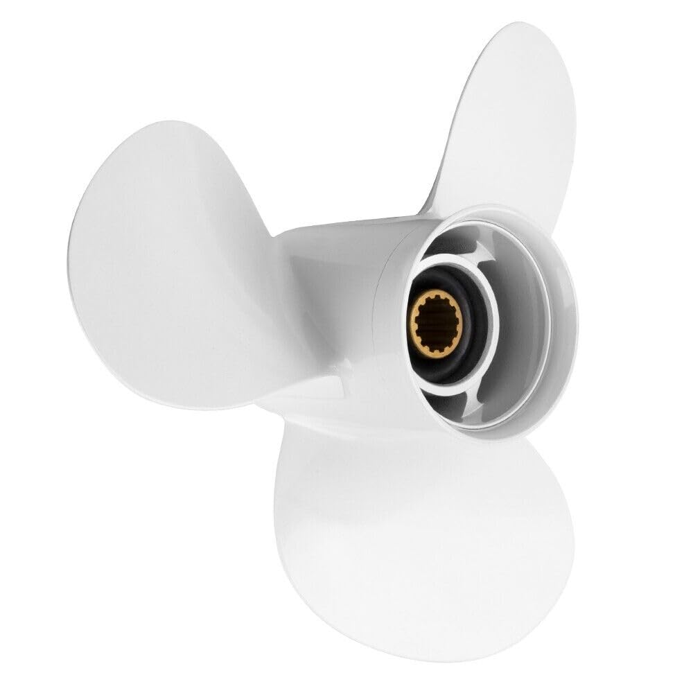 MARKGOO Propeller for Yamaha Outboard 25 30 40 48 50 55 60 HP F30 F40 F50 F60 Boat Motor Engine Parts Aluminum Prop 11 5/8x11-G RH 13 Spline Tooth 3.5 Gearcase with Hub Kit 69W-45947-00-00