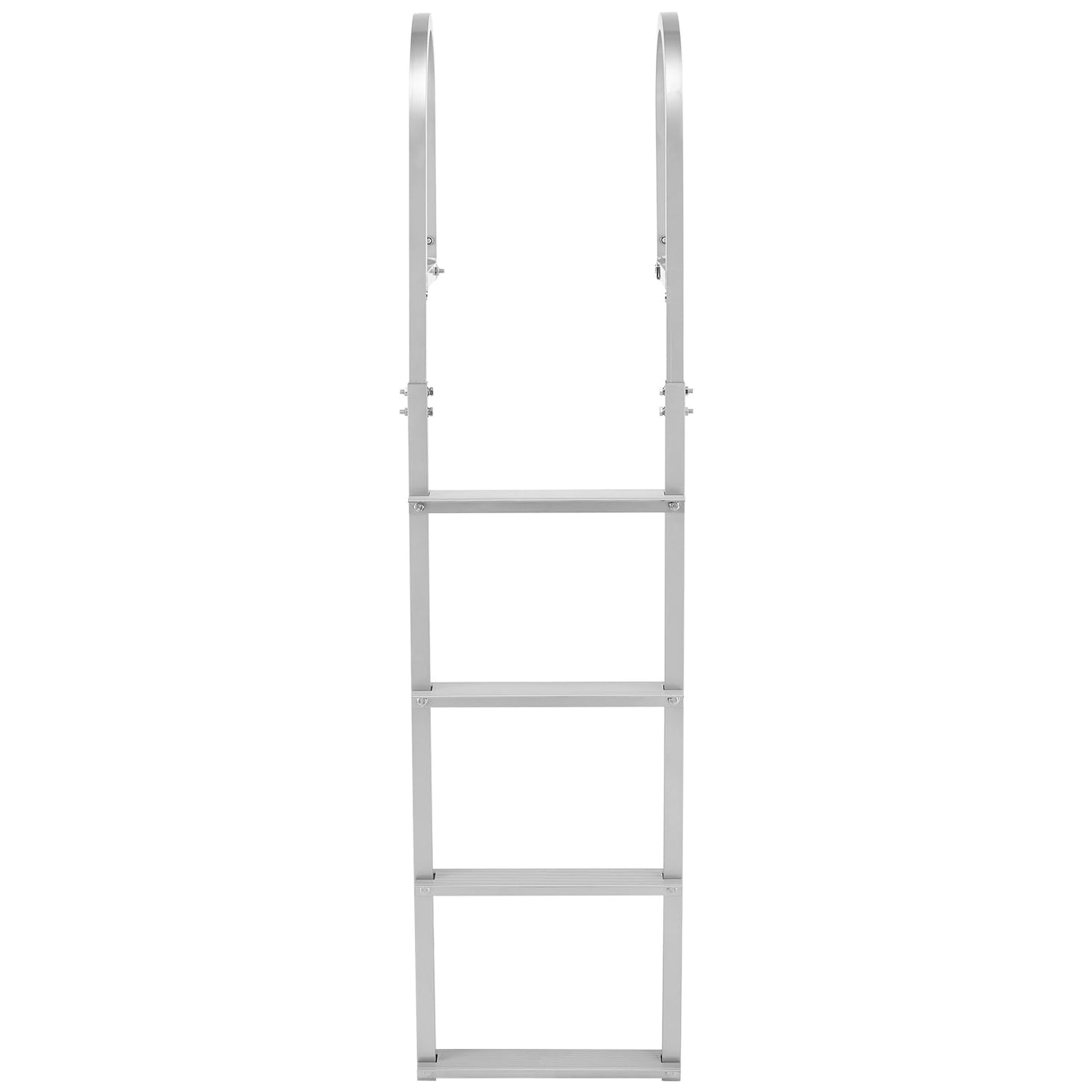 VEVOR Removable Dock Ladder, 4 Steps, Aluminum Alloy Pontoon Boat Swim Ladder, with Non-Slip Wide Steps, 500 lbs Weight Capacity, Quick Release Design, for Lake Swimming, Pool, Boat, Marine Boarding