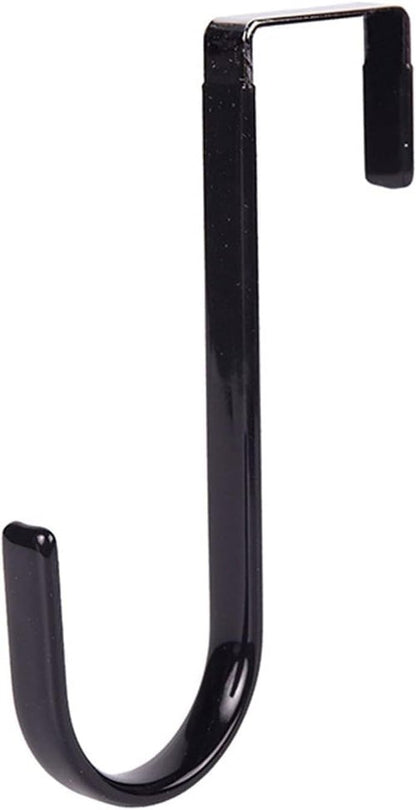 Czhotg Black Wreath Hanger - Strong Bearing Fall Wreath Christmas Halloween Decorations Carbon Steel Wreath Door Hook 5" Height Wreath Hangers, Front Door Metal Over The Door Single Hook, Home Décor