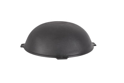 STP GOODS Cast Iron Asian Cauldron with Lid 10.6 Qt (10 L) Camp Fire Cooking Pot, Cast Iron Kazan for Making Pilaf, Dutch Oven Pot, Outdoor Camping Cookware, Induction Safe, Black