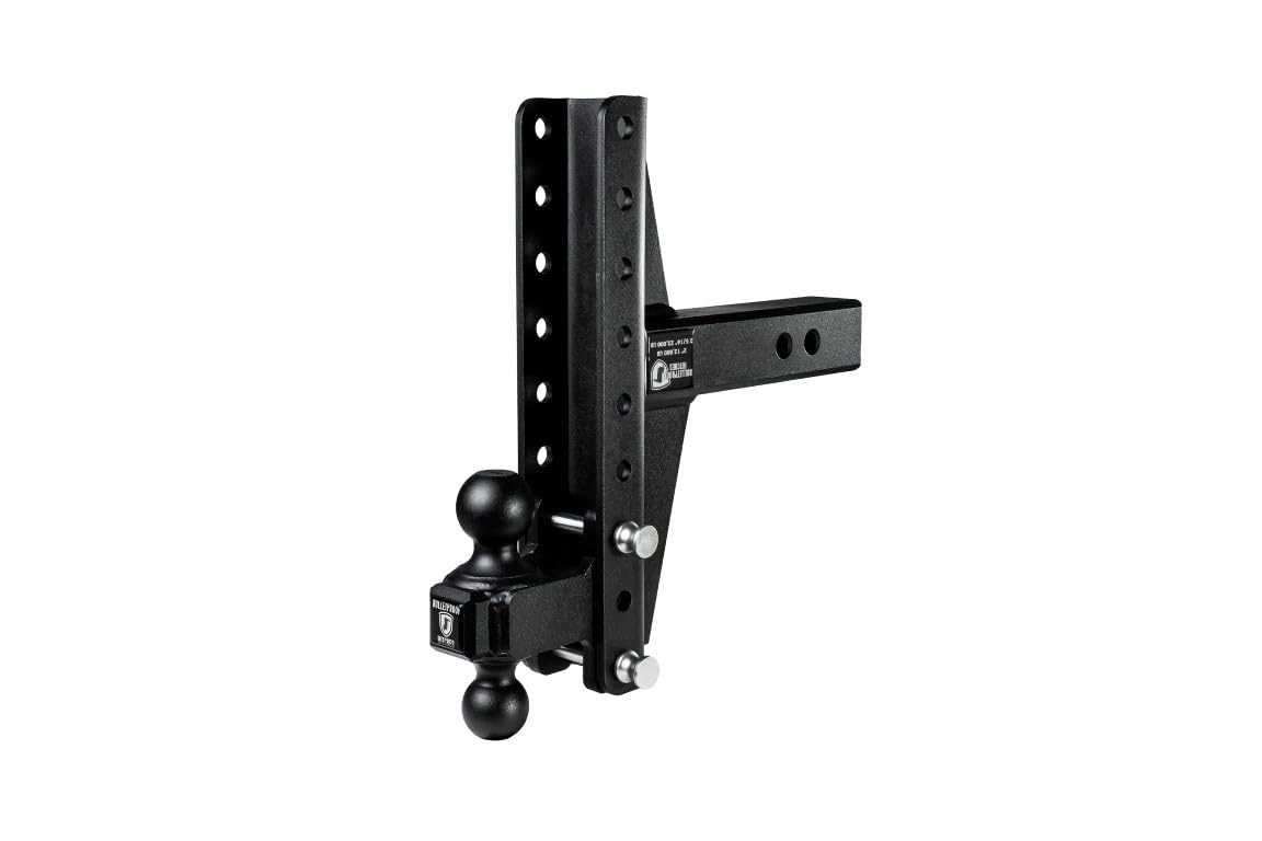 BulletProof Hitches - 2.5" Adjustable Heavy Duty Trailer Hitch (22,000 lb. Rating) - Offset 4" and 6" Drop/Rise Trailer Hitch with 2" & 2-5/16" Dual Ball Powder Coat, Solid Steel, Corrosion-Resistant