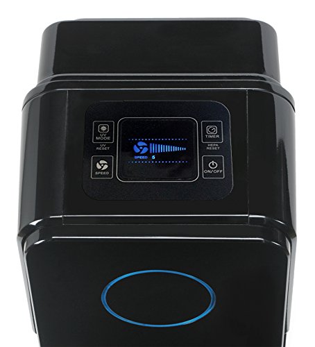 GermGuardian 5-In-1 HEPA Air Purifier for Home, Pet Air Purifier with HEPA Air Filter & UV-C Light, AC4300BPTCA, 743 Sq. Ft., 22'' Tower, Black