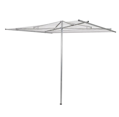 Household Essentials 17130-1 Rotary Outdoor Umbrella Drying Rack | Aluminum | 30-Lines with 210 ft. Clothesline,Silver