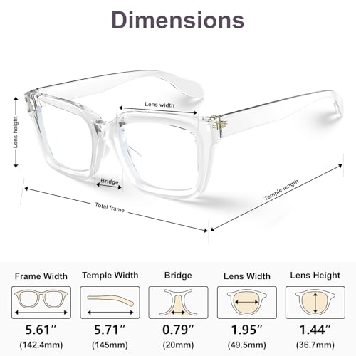 VISOONE 2 Pack Spring Hinge Blue Light Blocking Glasses Square with Anti Computer Glare for Gaming Women