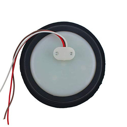 All Star Truck Parts 4in Round LED Trailer Tail Light 24 LEDs Amber Model ASTPL012R4C2 Waterproof Submersible with Rubber Grommet