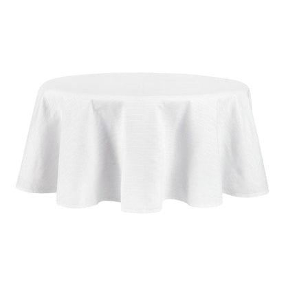 Martha Stewart Honeycomb Modern Farmhouse Tablecloth, White, 70" Round