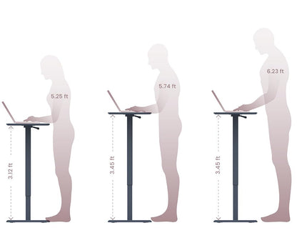 TopJob ANYDESK FOLD Mobile Standing Desk, Portable with Lockable Wheels, Foldable Stand Desk, Rolling Computer Workstations, Used for Home, Couch Side Table, Bedside Table in Bed Room Kitchen (Black)