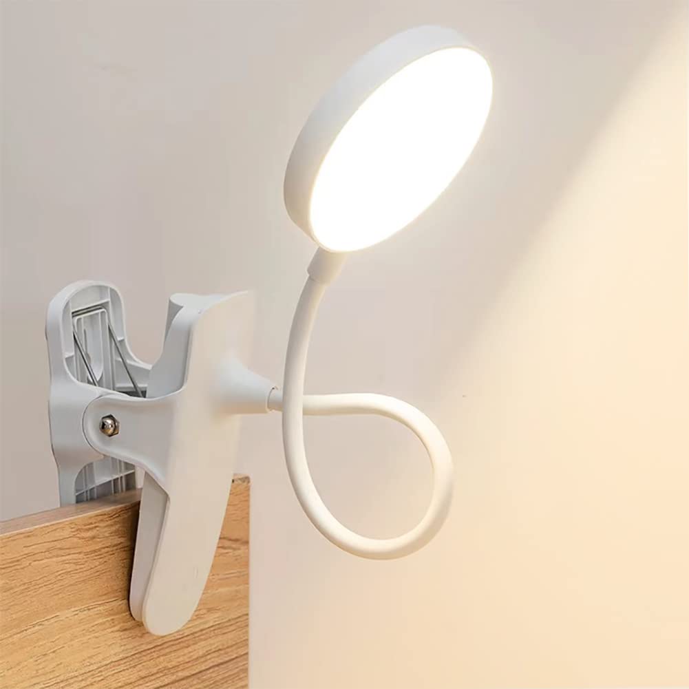 SUNLONG Indoor/Outdoor Lighting Bundle - Rechargeable Clip-On Reading Light with 3 Color Modes + Solar Flood Security Light with 16.4Ft Cable, Waterproof LED Lights for Bedroom, Desk, Yard, Courtyard