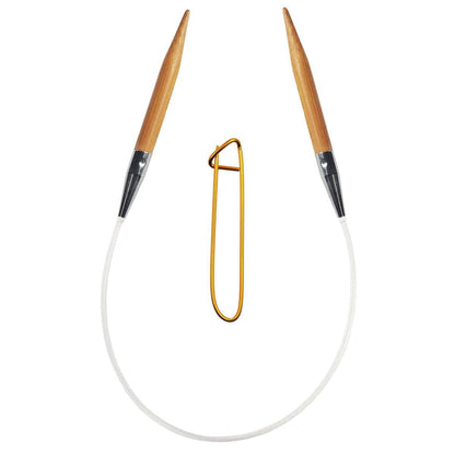 ChiaoGoo Bamboo Patina 9 inch (23cm) Circular Knitting Needles US Size 9 (5.5mm) 2009-9 with Stitch Holder