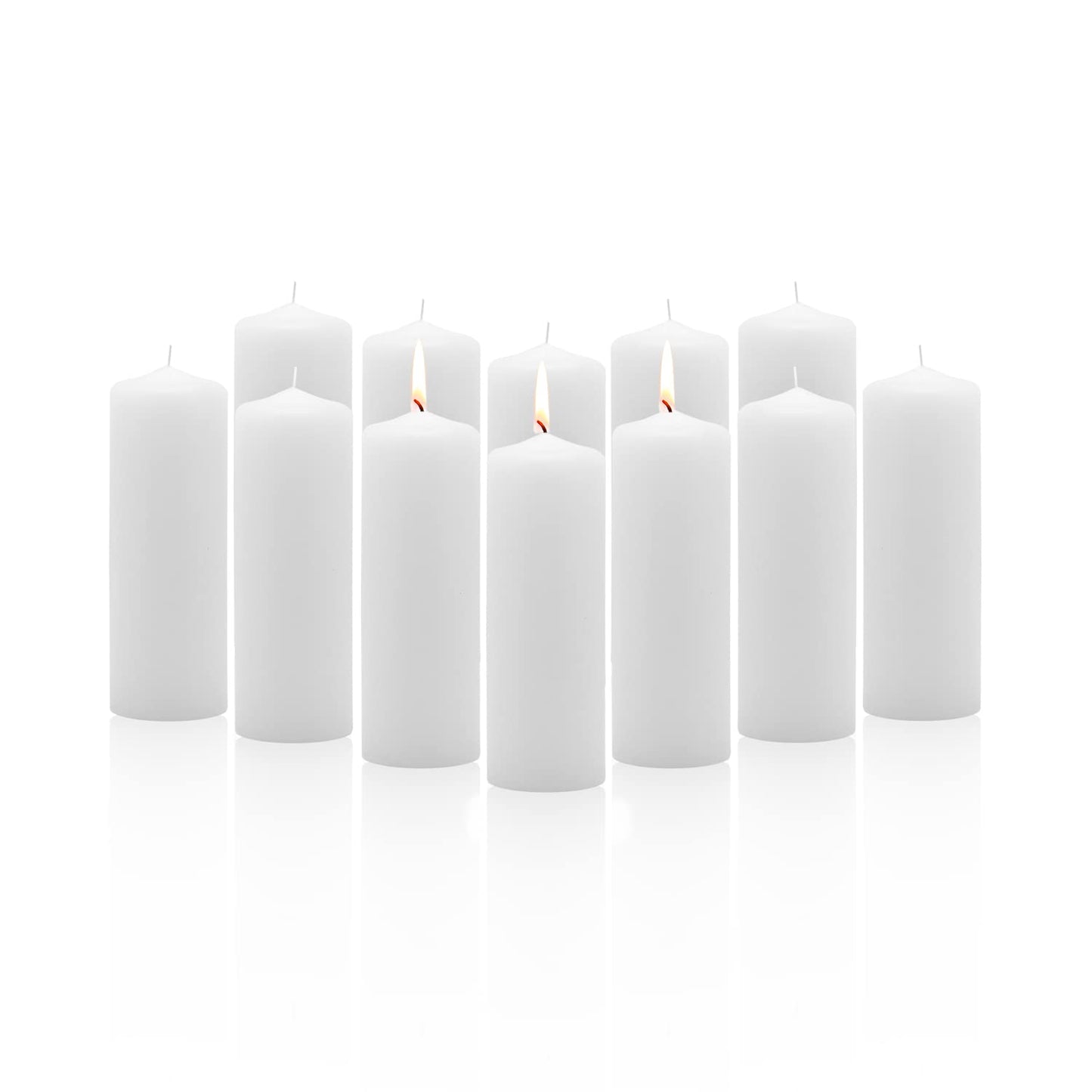 Royal Imports Pillar Candles White Unscented Premium Wax, 40 Hours Burning for Wedding, Spa, Party, Birthday, Holiday, Bath, Home Decor - 2"x6" Inch - Set of 12
