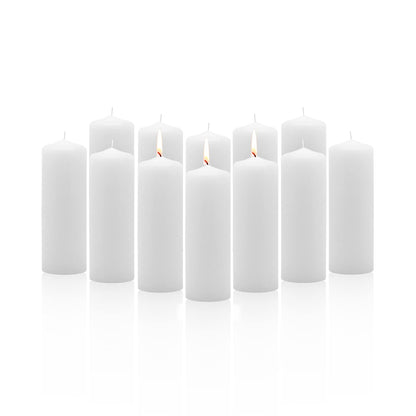 Royal Imports Pillar Candles White Unscented Premium Wax, 40 Hours Burning for Wedding, Spa, Party, Birthday, Holiday, Bath, Home Decor - 2"x6" Inch - Set of 12