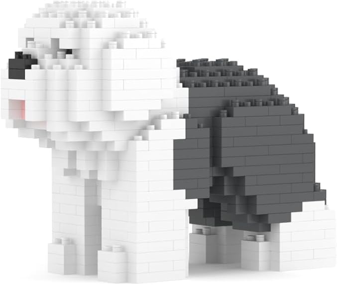 JEKCA Old English Sheepdog Mini 01S | Mini Dog Plastic Building Blocks | Age 14+