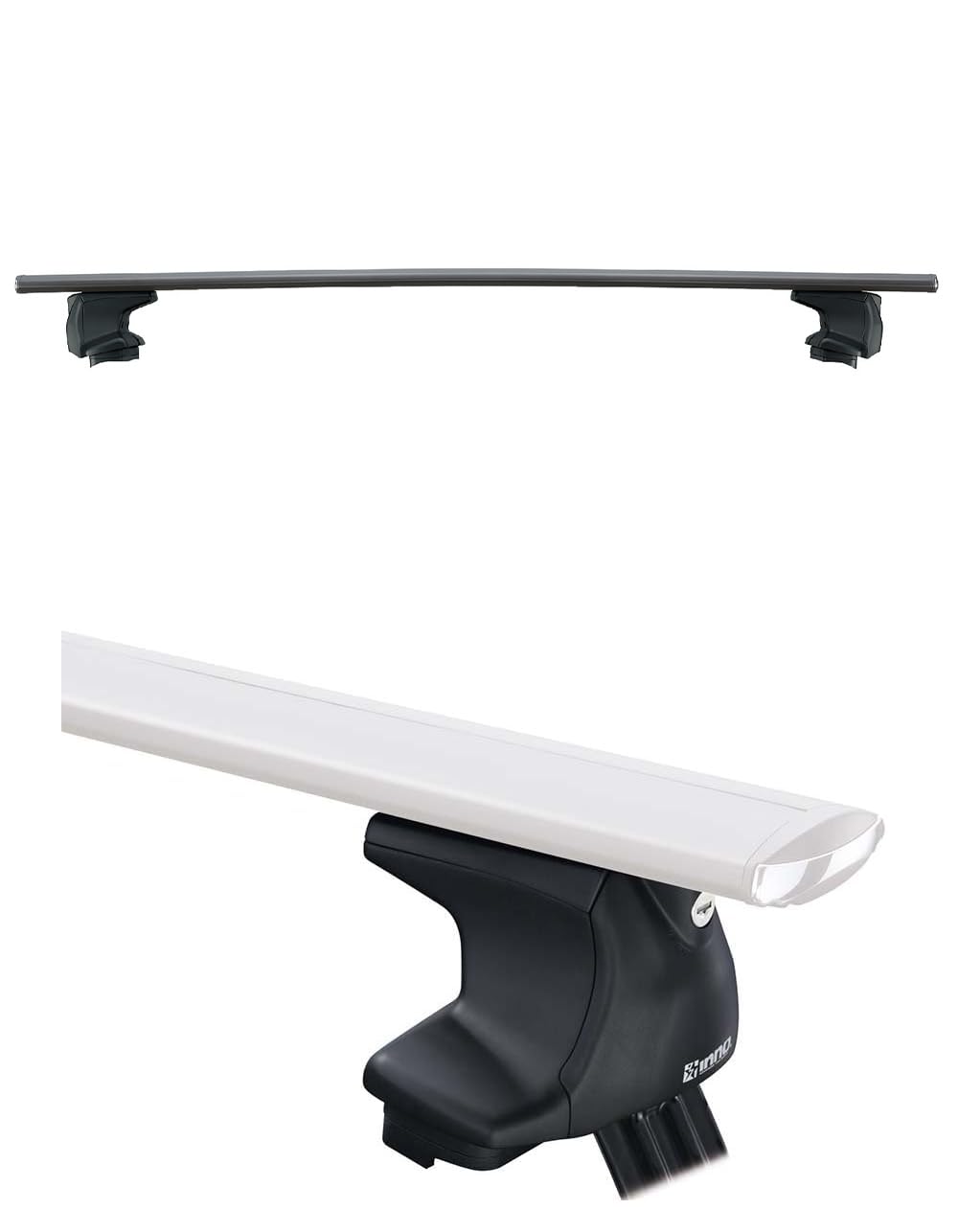 INNO XS250 Aero Low Profile Base Stays for Smooth Roof THROUGH (Set of 4) , Black , 2 7/8 in (73 mm)