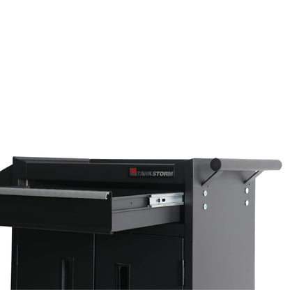 TANKSTORM 1 Drawer Tool Chest Heavy Duty Cart Steel Rolling Tool Box with Lockable Doors (TZ8 Black)