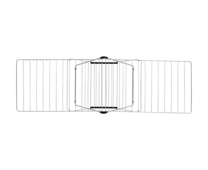 Brabantia HangOn Clothes Drying Rack | 82ft (25m) | Metallic Gray | Large Indoor Clothes Airer Laundry Stand with 2 Fold-Out Wings & Hanger Hooks, Folds Flat | Fits 2 Full Loads