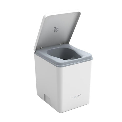TRELINO Composting Toilet Evo L White, Portable Toilet for Camping & Outdoor, Odorless, 2X 2.6 gal Capacity, 13 x 15.4 x 16.9 inches
