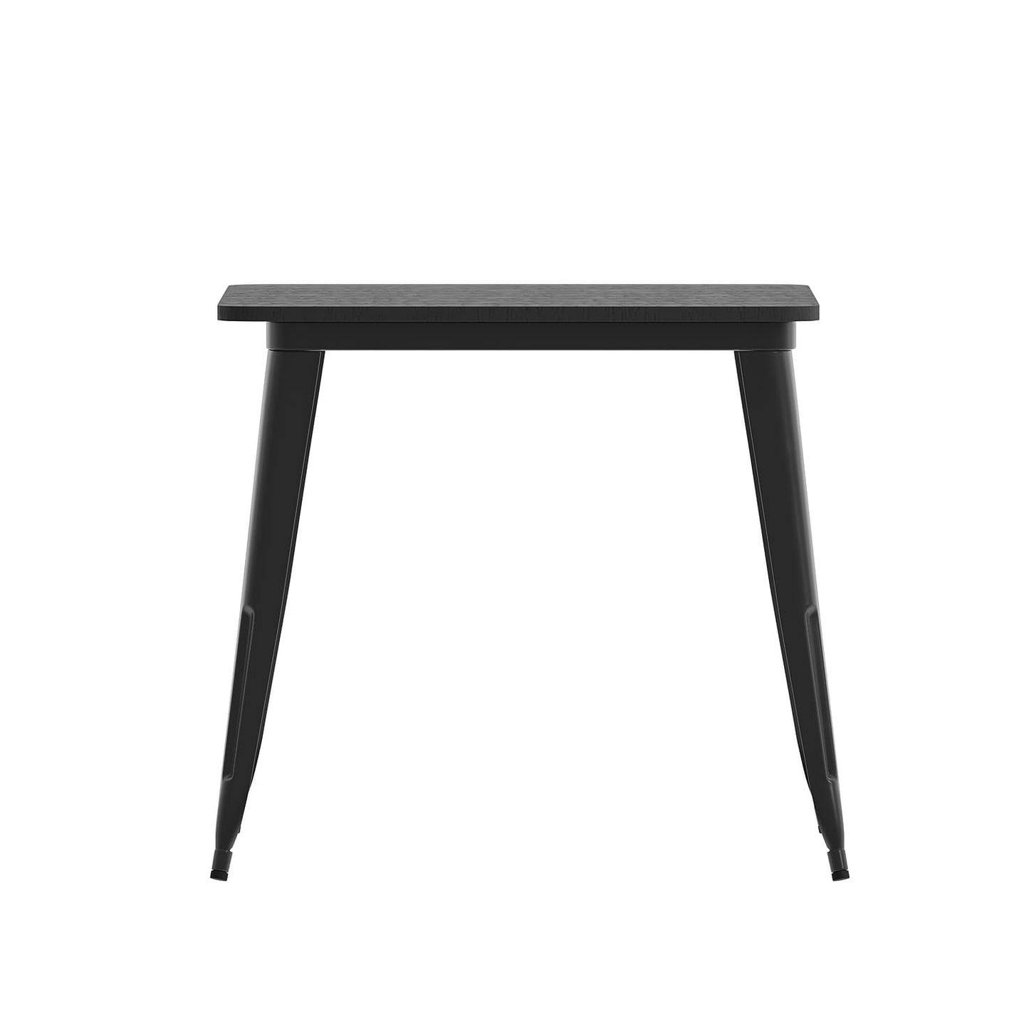 Flash Furniture Declan Commercial Outdoor Dining Table, All Weather Poly Resin Top with Steel Base, 31.5" Square, Black/Black