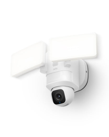 eufy Security Floodlight Camera E30, Security Camera Outdoor, 360° Pan and Tilt, AI Detection and Tracking, 2K Video, 2.4GHz Wi-Fi, 2,000 Lumens, Built-in Siren, 24/7 Recording，No Monthly Fee