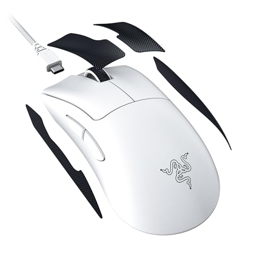 Razer DeathAdder V3 Pro Wireless Gaming Mouse: 64g Lightweight Ergonomic - 30K DPI Optical Sensor - Gen-3 Optical Switches - 8 Programmable Controls - Up to 90 Hr Battery - White