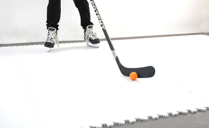 Potent Skateable Synthetic Ice Hockey Tiles - (1 Box, 21.6 SQFT) – Artificial Ice Rink Tiles for Home Hockey Training – Easy Interlocking Assembly, Expandable Design, Durable Self-Lubricating Surface