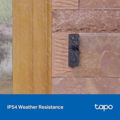 Tapo Smart Video Wireless Doorbell Camera - 2K, 160° Ultra-Wide View, Up to 180 Days Battery, Alexa, Google Assistant Compatible, Free AI Person Detection, IP54, SD/Cloud Storage, D205