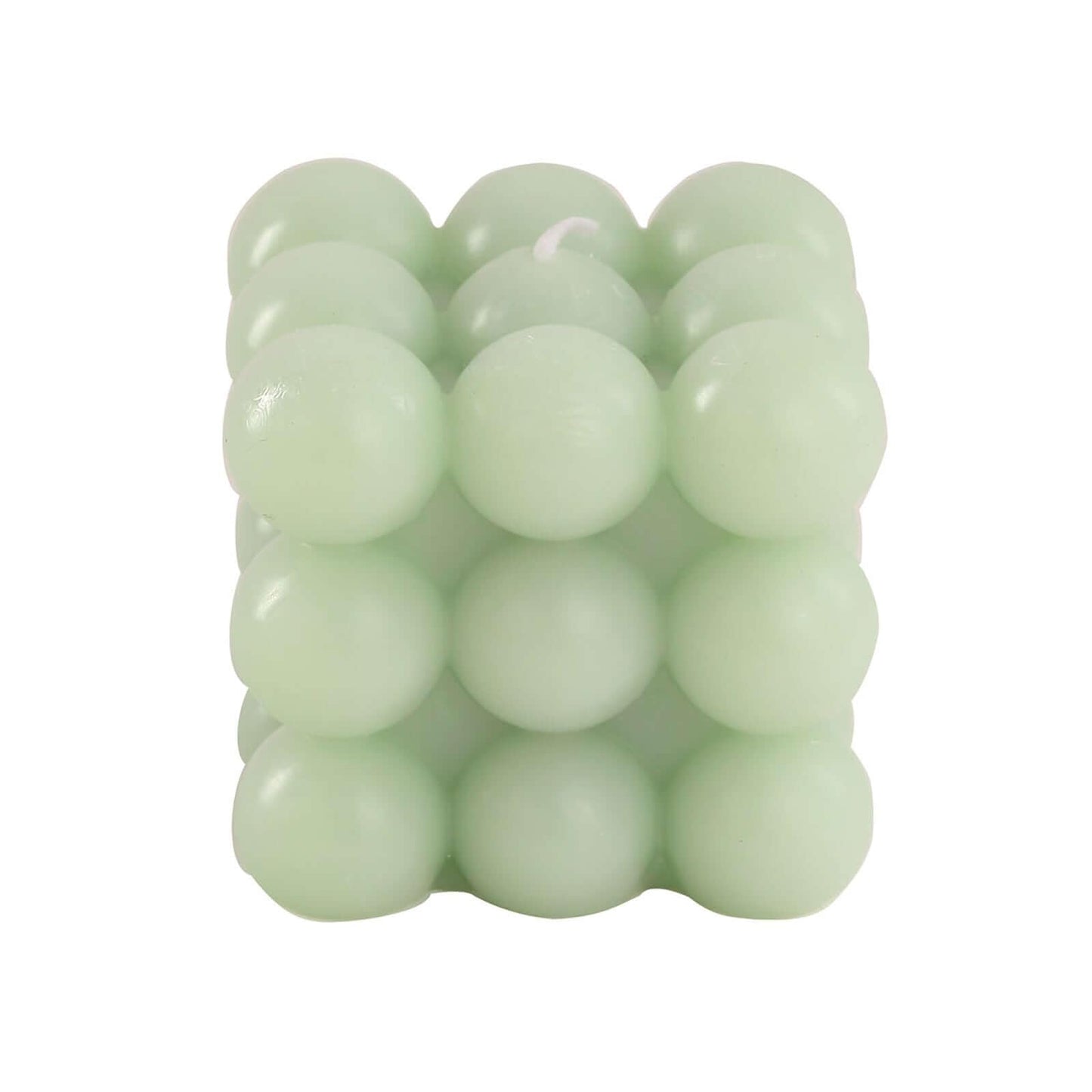 Efavormart 2 Pack Sage Green 2" Bubble Cube Paraffin Wax Candles, Unscented Rubik's Cube Aesthetic Decorative Pillar Candles