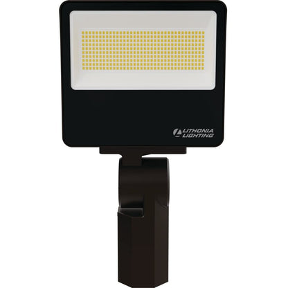 Lithonia Lighting All-in-One LED Flood Light, Waterproof LED Outdoor Light Fixture with Adjustable Brightness and Color Temperature, Yoke or Slipfitter Mount Dusk to Dawn Outdoor Lighting, MVOLT