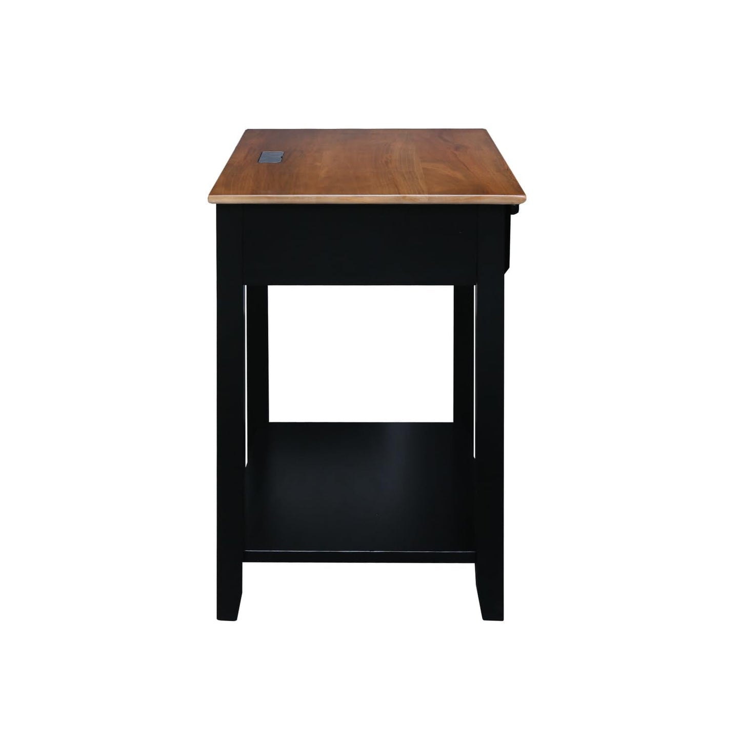 Casual Home Owl Night Stand with USB Port Charging Station and Drawer, 17.5" W x 14.25" D x 24.5" H, Natural Gray