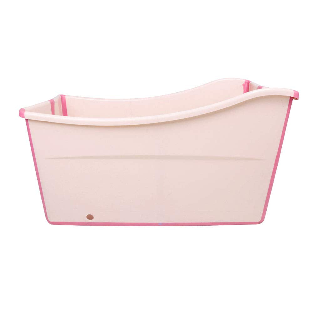 W WEYLAN TEC Freestanding Large Foldable Bath Tub Bathtub for Petite Adult Children Baby Toddler Pink