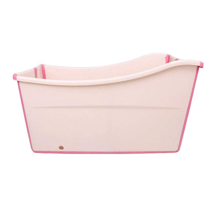 W WEYLAN TEC Freestanding Large Foldable Bath Tub Bathtub for Petite Adult Children Baby Toddler Pink