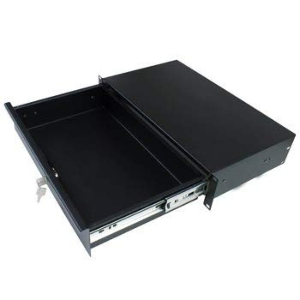 Penn Elcom 3233LK 3 Space (3U) Steel Rack Drawer with Slam Latch & Keyed Lock, 15.25 Inch Deep