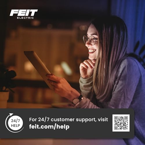 Feit Electric Smart Light Bulbs with RGB Color Changing and Tunable White, 2.4Ghz WiFi Light Bulbs, No Hub Needed, Works with Alexa and Google, Dimmable 60 Watt = LED 9W, OM60/RGBW/CA/AG/3, 3 Pack