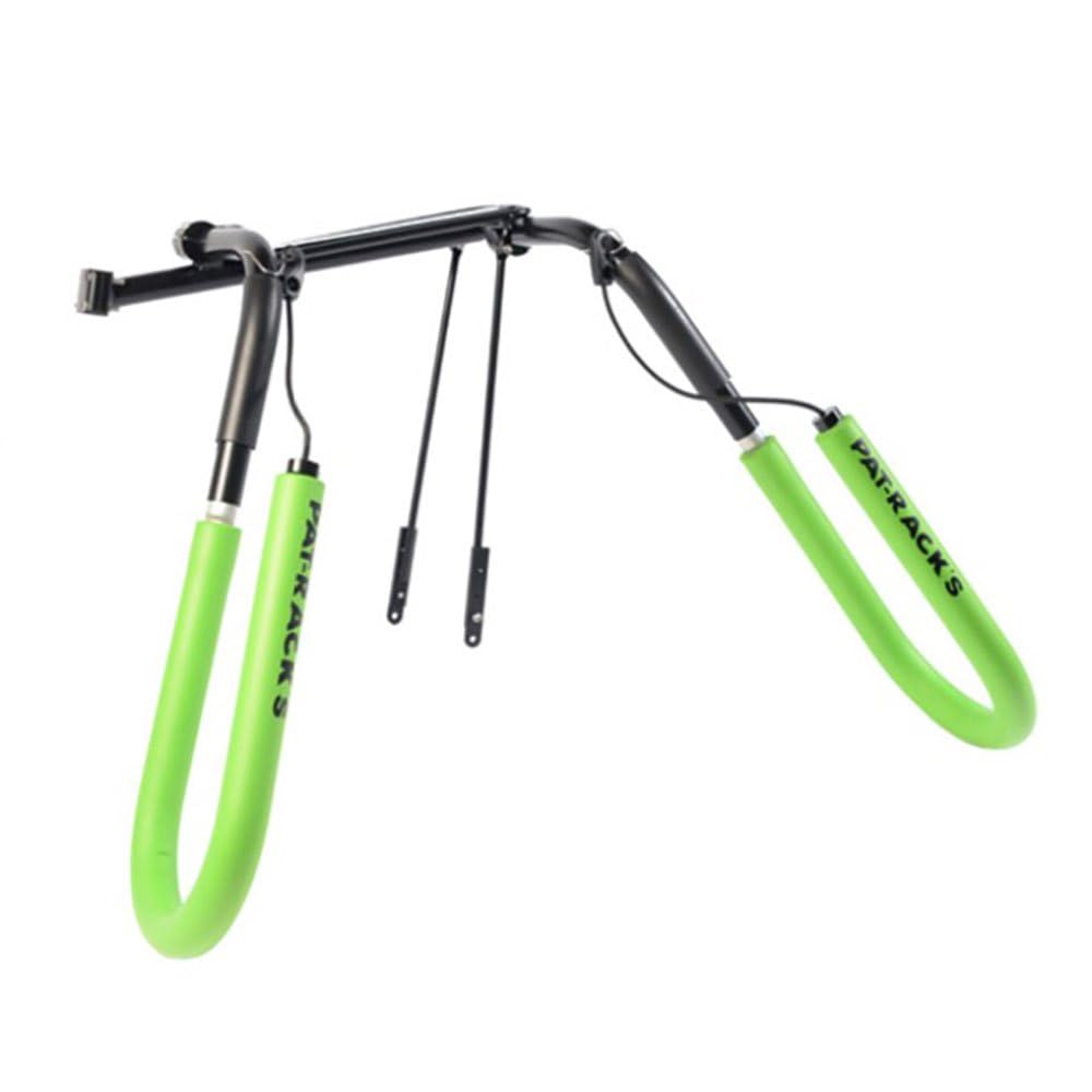 PAT RACKS Premium Longboard Bike Rack – Dual Arm Bicycle Carrier, 12mm Foam, Adjustable Seat Post Attachment, Easy Fast Install, Longboards, SUP Paddle Boards, Shortboards, Bodyboards, Boogie Boards