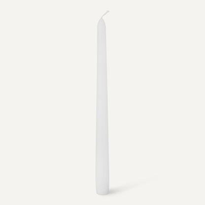 Amazon Basics Taper Candles, Unscented, Long Burning, Paraffin and Palm Wax with Cotton Wicks, 7.5 Hours Burning Time, 10 inches, White, Pack of 12