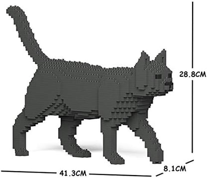 JEKCA Cat 07S-M03 | Gray Cat Plastic Building Blocks | Age 14+