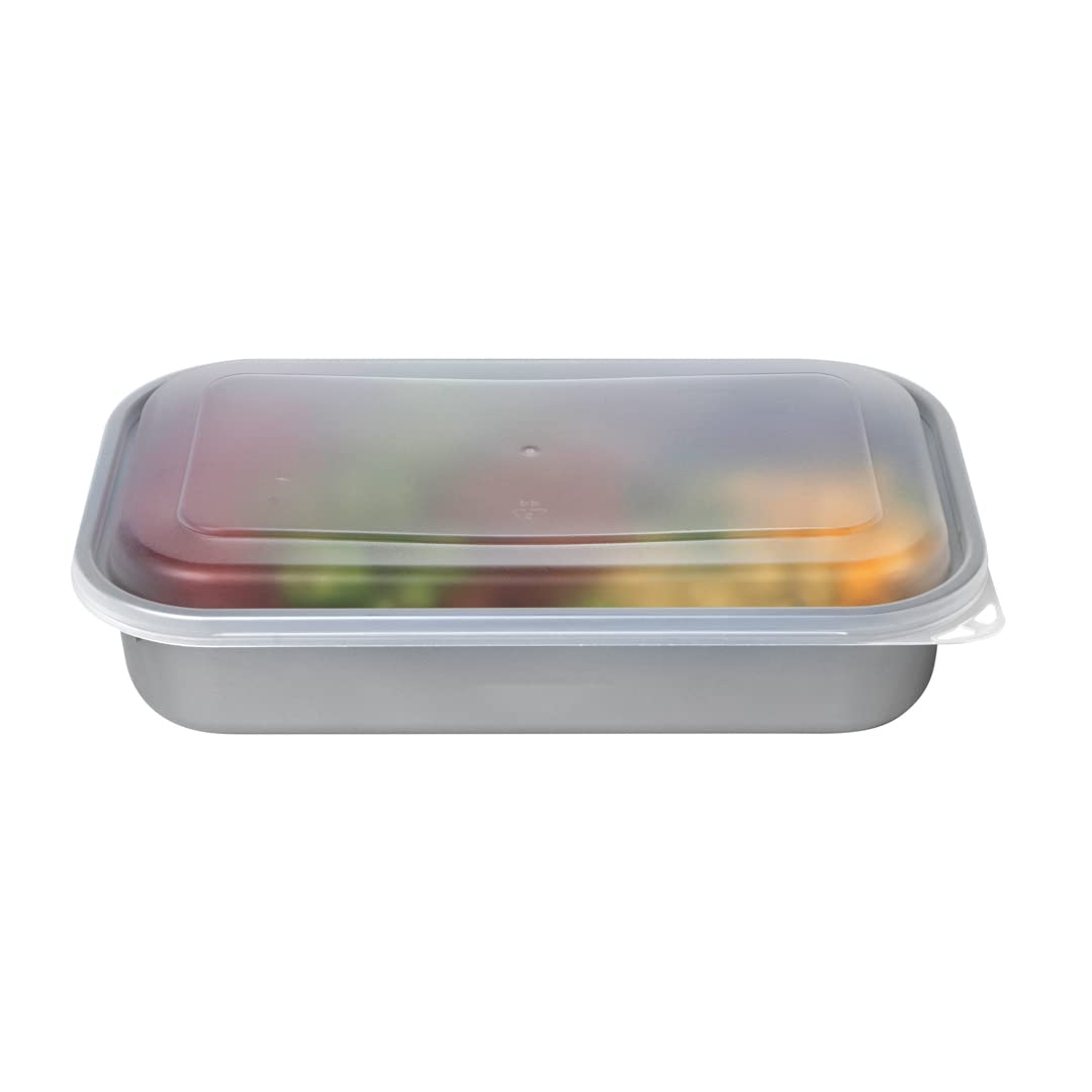 Restaurantware Futura 23.6 Ounce Meal Prep Containers With Lids 100 Microwavable To Go Containers - Inserts Sold Separately Disposable Silver Plastic Food Containers With Lids