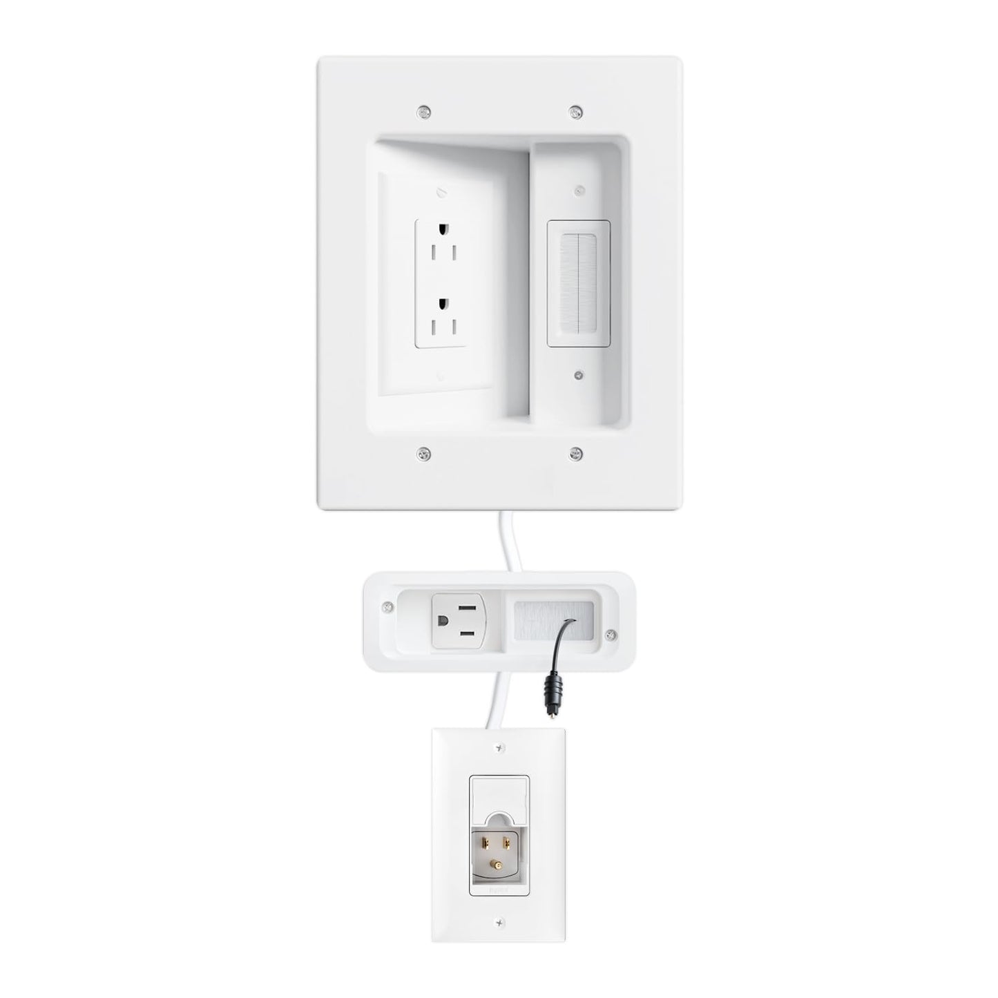 SANUS Ultimate in-Wall Cable Management Kit for Mounted TV & Soundbar - Includes Soundbar & TV Wire Management - Conceals Power, HDMI, Optical, and Low-Voltage Wires Behind Wall Model: WSIWPSB1