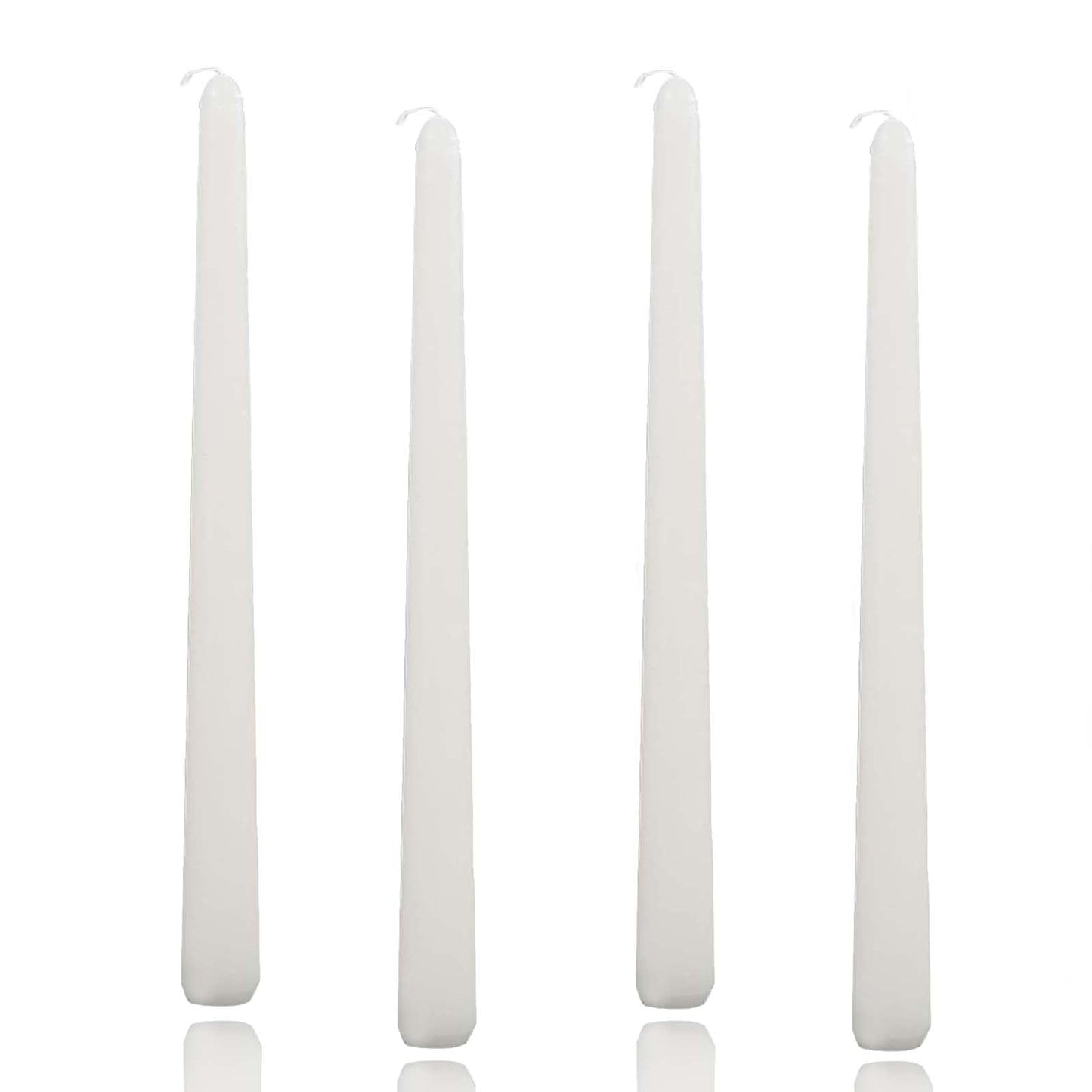 10 inch White Taper Candles-Set of 4 Tapered Candle, Tall Candlesticks,Home Dinner Candle, Party, Wedding, Halloween, Christmas Candles (9.9 inch, White)