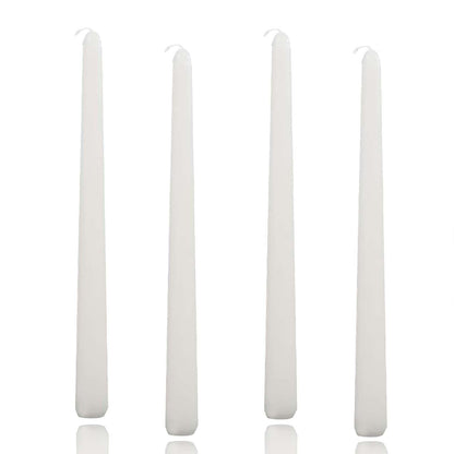 10 inch White Taper Candles-Set of 4 Tapered Candle, Tall Candlesticks,Home Dinner Candle, Party, Wedding, Halloween, Christmas Candles (9.9 inch, White)