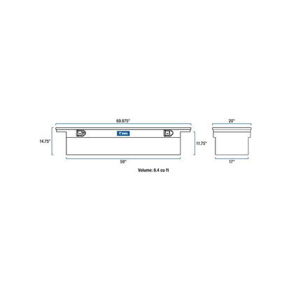 UWS EC10462 69-Inch Gloss Black Heavy-Wall Aluminum Truck Tool Box with Low Profile, RigidCore Lid