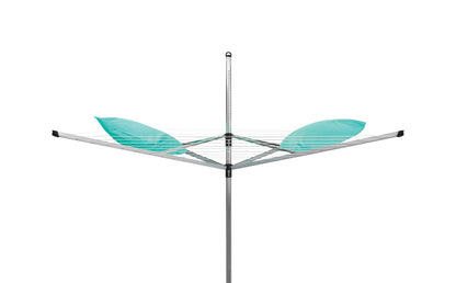 Brabantia Lift-O-Matic Outdoor 4 Arm Clothesline (164 ft/Ø 1.8") Height Adjustable, Folding Clothes Drying Rack + Ground Spike & Cover (Gray)