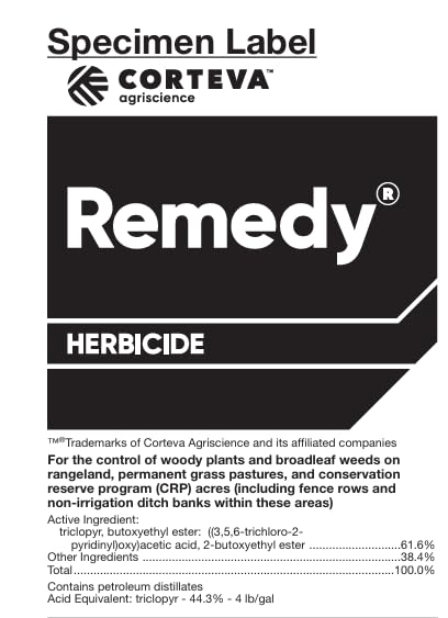 Remedy Herbicide Concentrate - Triclopyr Brush & Broadleaf Weed Control - 1 Quart for Pastures & Rangelands