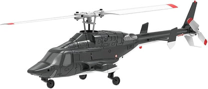 RC Helicopter Model A61 1/53 Scale Air-Wolf 2.4G 4CH Single Rotor RC Plane with Optical Flow Altitude Hold (RTF Version/Black and White)
